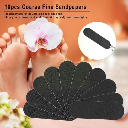 11pcs/Set Pedicure Feet Care Metal Handle Foot and Grit Sanding Fine Files Rasp Cloth Refill Grit and of Coarse R8B4