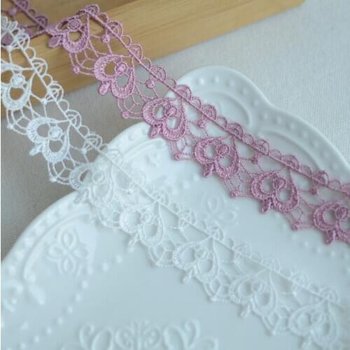 2 Meters New White Grey Pink Lace Trim Embroidery Applique Polyester High Quality Lace Trimming Sewing Crafts Hot Sale