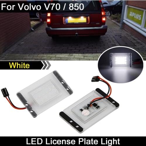 2Pcs For Volvo V70 XC 1997-2000 Volvo 855 1993-1997 High Brightness Car Tail White LED License Plate Light Number Plate Lamp