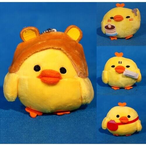 4Pcs Mini Cute Cartoon Chicken Soft Plush Doll Hanging Toy Bag Pendant Decor