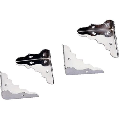 4pcs Nickel-plated Box/Cabinet Corners for Cigar Box Guitar Replacement 32x32mm