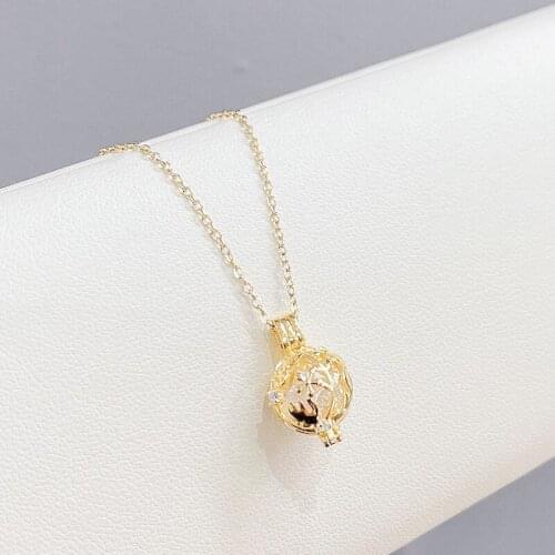 BOTU 2021 Korean Style Fashion Galaxy Hollow Necklace Female Personality Temperament Diamond-Embedded Spherical Necklace Jewelry
