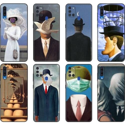 Black tpu Case For Samsung Galaxy A50 50S A30S A10 A01 A11 A21S A31 A41 A51 A71 M21 M30S S10 LITE Cover Rene Magritte