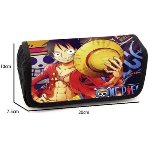 Cartoon Anime One Piece Double-layer Pen Bag Student Pencil Case Kids Pencil bag stationery storage box Kids school supplies