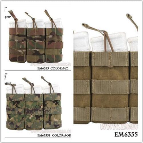 Emerson Tactical Modular Triple Open Top Magazine Pouch CORDURA 6355