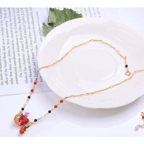 European and American New Style Fashion Personality Elegant Trend Temperament Simple Wild Enamel Necklace Female Clavicle Chain