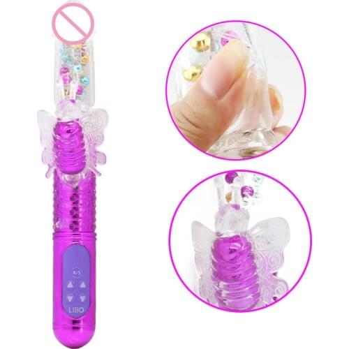10 Speeds Luminous Retractable Rabbit Vibrator Dildo G Spot Massager Dual Motor Clitoris Stimulator Rotation Sex Toys For Women