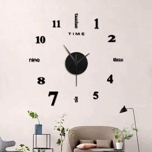 Function Acrylic Minimalist Wall Clock Modern Diy Wall Clock 3d Decorative Mirror Surface Sticker Home Office Decor Wall Clock