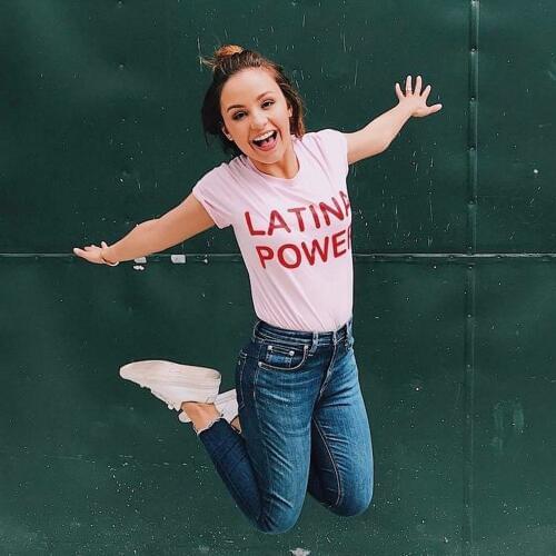 Latina Power Women Feminist T-Shirt Human Rights Slogan Tee Pink camiseta rosa feminina fashion funny cool girl style tops shirt