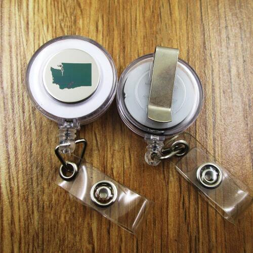 Washington ID Badge Reel gift for him/her friend family retractable recoil id badge holder work fun