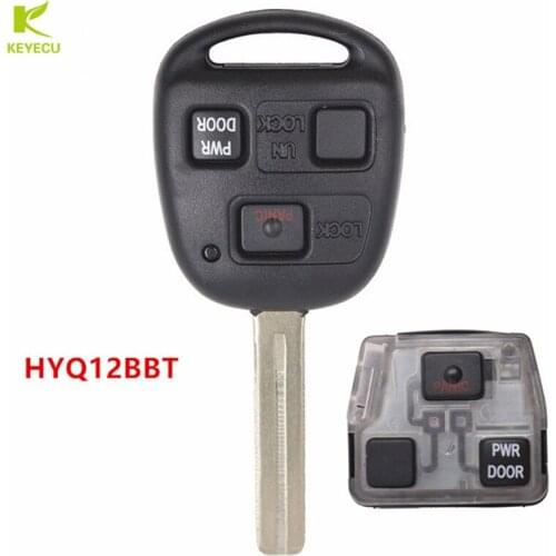 KEYECU New 3 Button Replacement Remote Car key Fob for Lexus EX330 RX330 FCC ID: HYQ12BBT