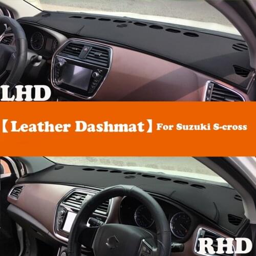 Leather Dashmat Accessories Car-Styling Dashboard Covers Pad Dash Mat Sunshade For Suzuki SX4 S-Cross 2014~2019 SX-4 SX Cross