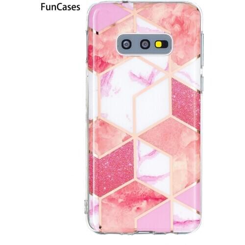 Contrast Color Marble Cases For accesorios Samsung S10E Cover sFor Capinha Samsung Galaxy coque S10 Plus High Quality IMD Shell