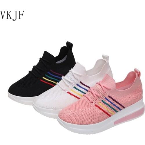 Fashion Sneakers Women Lace-Up Ladies Casual Shoes Printed Platform Sneakers Ladies Outdoor Sports Shoes Comfy Wedge Shoes Woman