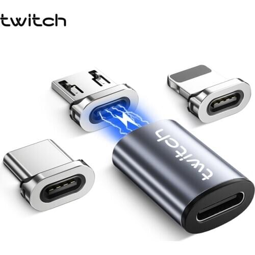 Twitch Type C Magnetic Adapter For iPhone Samsung Huawei xiaomi Type C Female To Micro Male USB Converter Magnet USB-C Connector