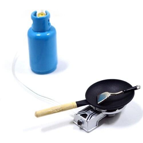 4Pcs/Set 1/12 Dollhouse Miniature Kitchen Alloy Gas Stove Tank Utensils Tool Toy