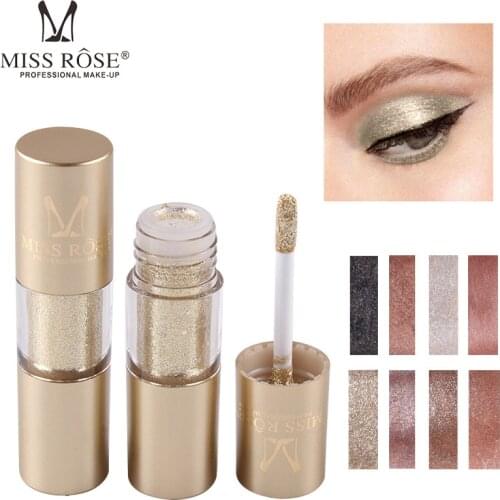 MISS ROSE 8 Colors Makeup Glitter Shining Eyeshadow Metal Liquid Eye Shadow Single Color Nude Make Up Pigment Cosmetics TSLM2