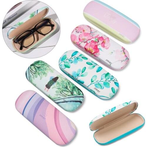 Fashionable portable glasses case small fresh leather compression storage box portable mini travel frame glasses storage box