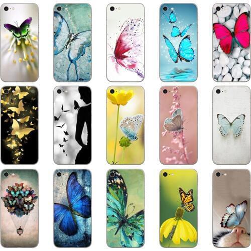 11DD Butterfly Stand On The Cat Nose Soft Silicone Cover Case for iphone 5 5s se 6 6s 8 plus 7 7 Plus X XS SR MAX case