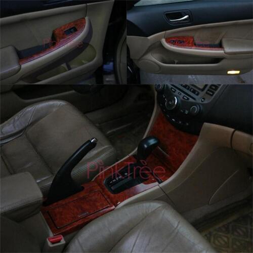 Wood Grain Color Cover Stickers Trim Panel Kit For Honda Accord 2003-2007 7th Generation Car Styling Accessories