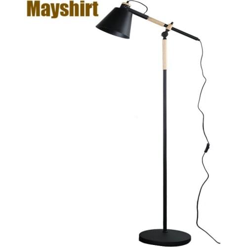 Nordic Iron Wood Floor Lamps Modern Simple Wooden Standing Light for Living Room Bedroom Hotel Office Tall Metal Floor Lights