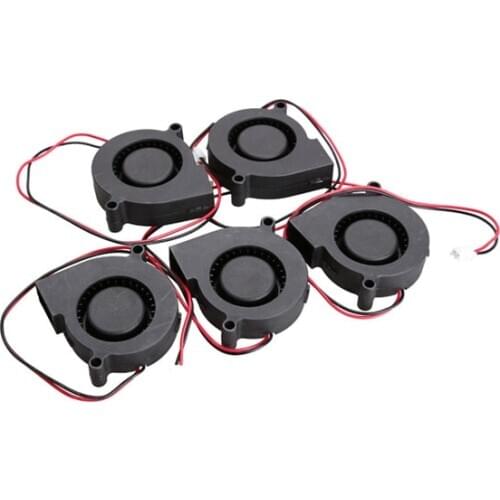 NEW 5PCS Thermoplastic Material Black Brushless DC Cooling Blower Fan 2 Wires 5015S 12V 0.06A 50x15mm