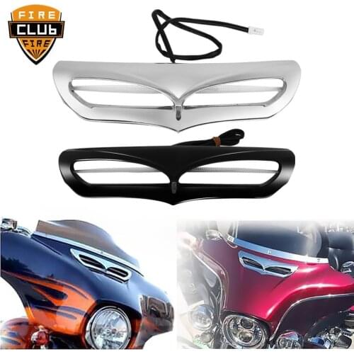 Motorcycle ABS Plastic Batwing Fairing Vent Cover Black Chrome Fit For Harley Touring Electra Street Glide 2014-2020 Accessories