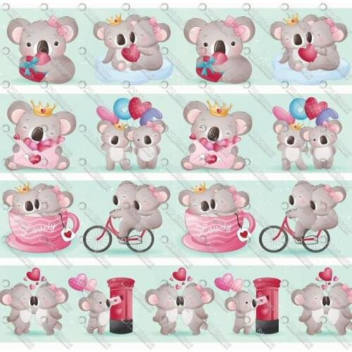 Cute Koala Cartoon 1-1/2" Printed Lanyard/Grosgrain/Satin Design Customized Ribbon for Bow DIY Hair Craft Supplies Sewing