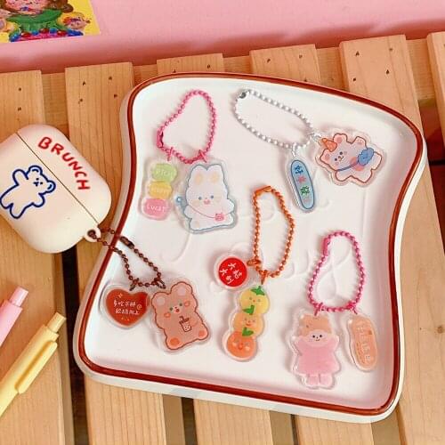 Bags Accessory 2pcs Kawaii Korea Japan Fashion Girls Key Chain Ring Children Gift Bag Sccessories Dropshipping Milkjoy Bentoy