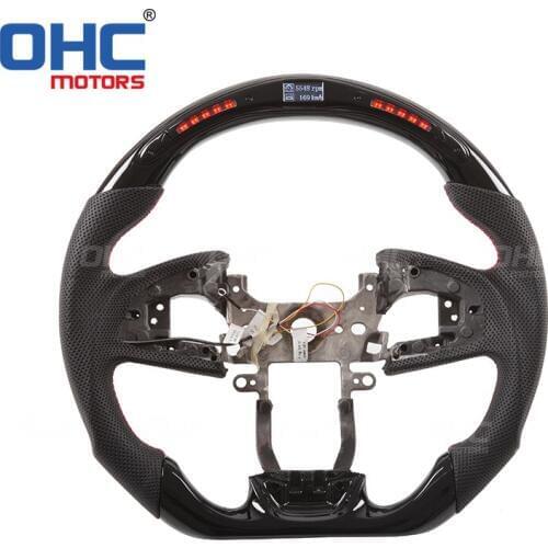 RealCarbon Fiber LED Steering Wheel compatible for Honda Civic