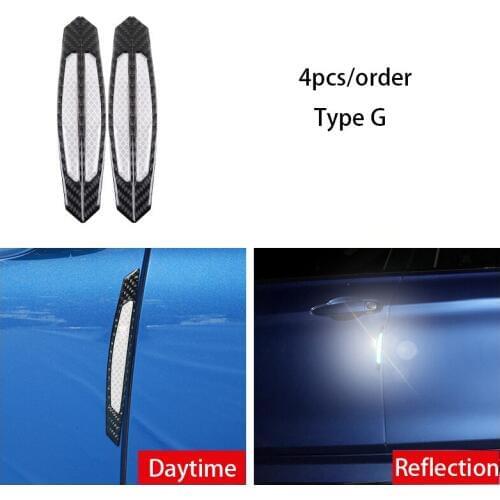 Carbon Fiber Car Door Anti-collision Stickers Safety Warning Mark Reflective Tape For BMW X5 X6 X3 E36 E46 E30 E32 Z4 F10 E90 92
