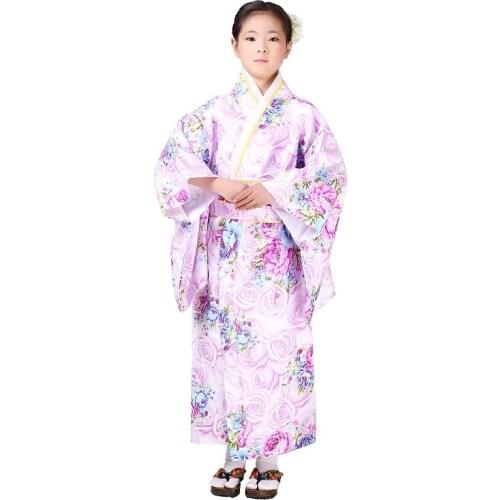 BALDAUREN Japanese Girls Kimono Costume Photo Period Costume Performance Stage Japan Hefu Traditional Yukata Dress