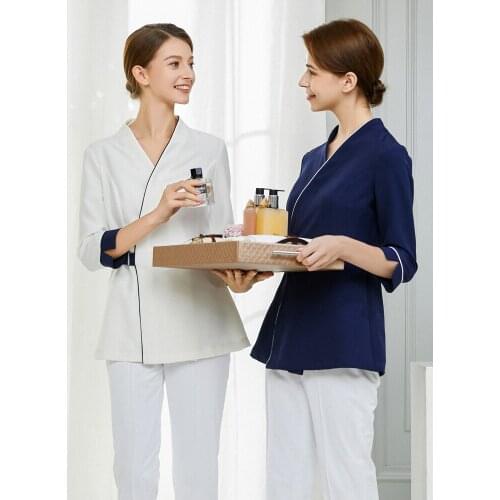 Spring And Summer Beauty Salon Beautician Work Clothes Womens Uniforme Massagista Spa Uniform Set