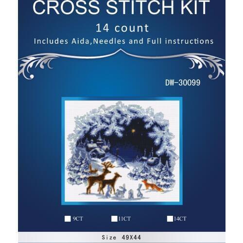 Top Quality Lovely Hot Sell Counted Cross Stitch Kit Old World Holiday Ornaments Similar DMC dw-30099 light deers