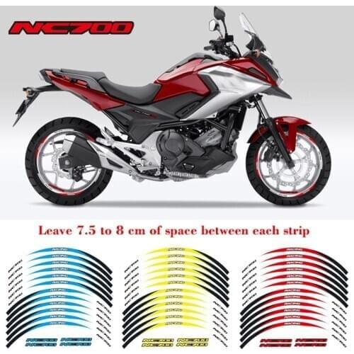 High quality Motorcycle front&Rear Edge Outer Rim Sticker Wheel Decals Reflective waterproof 17inch stickers For Honda NC700