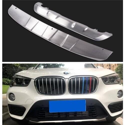High Quality Stainless Steel Front & Rear Bumper Diffuser Protector Guard Skid Plate Cover For BMW X1 F48 2016 2017 2018 2019