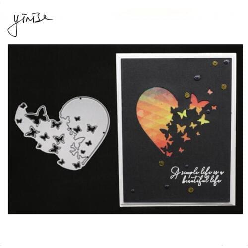 YINISE DIE CUT Metal Cutting Dies For Scrapbooking Stencils LOVE BUTTERFLY COVER DIY Album Cards Decoration Embossing Die Cuts