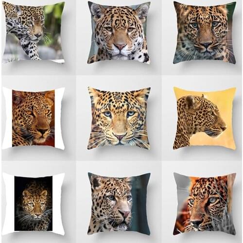 Animal Cheetah Pillow Covers Decorative Car Sofa Cushion Cover Bed Pillowcase Home Decoration Farmhouse Home Decor kussens cojin