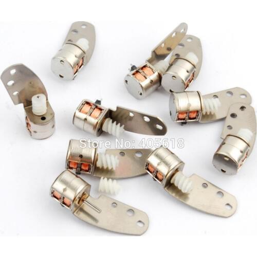 15pcs Dia 6mm 3V 200mA 4 wires 2 Phase Micro Stepper Motor/Stepping motor 1000RPM with output worm