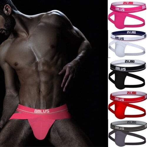 3pcsOR/PU043 Men Underwear Male Lingerie Jockstrap G String Thongs Men Undershort Pure Cotton Solid Briefs Panties Jockstraps