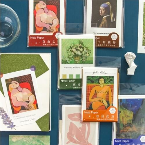 30 pcs Oil painting confession series Memo Pad Cute Message Notes Decorative Notepad Note paper Memo Stationery Office Supplies