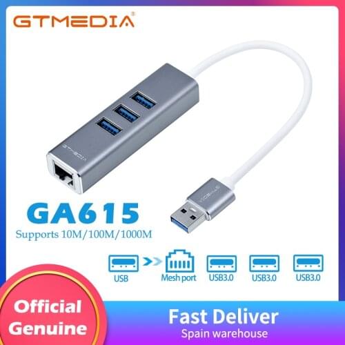 GTMEDIA USB 3.0 Ethernet 1000 Gigabit Ethernet Adapter RJ45 LAN Network Card with 3 USB 3.0 Port for Macbook Lenovo Raspberry