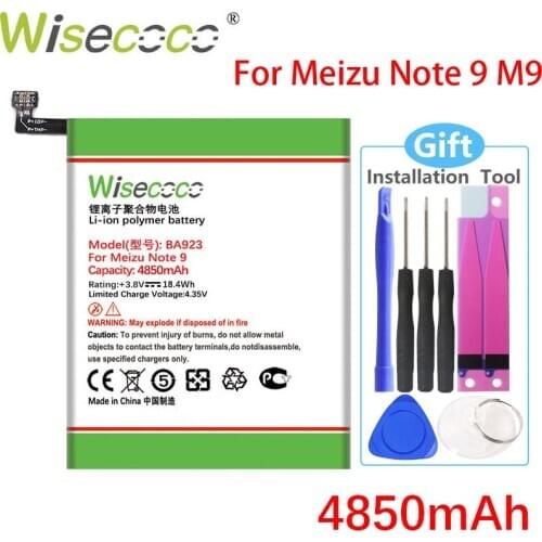 Wisecoco BA923 4850mAh Battery For Meizu Note 9 M9 SmartPhone Battery Replace+ Tracking Number