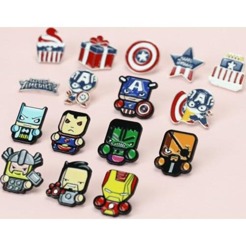 Disney Cartoon Brooch Oil Clothing Creative Drop Metal Breast Pin Collar Marvel Legends Avengers Iron Man Hot Style
