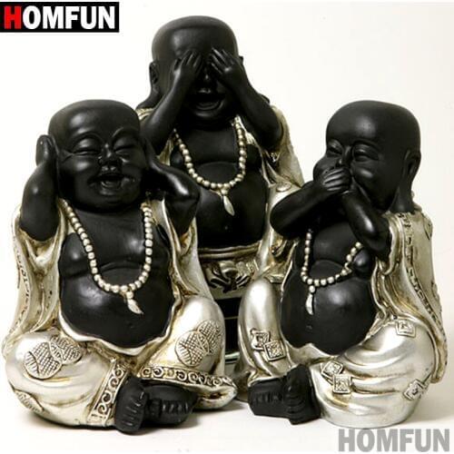 HOMFUN 5D DIY Diamond Painting Full Square/Round Drill "Religious Buddha" 3D Embroidery Cross Stitch gift Home Decor A01600