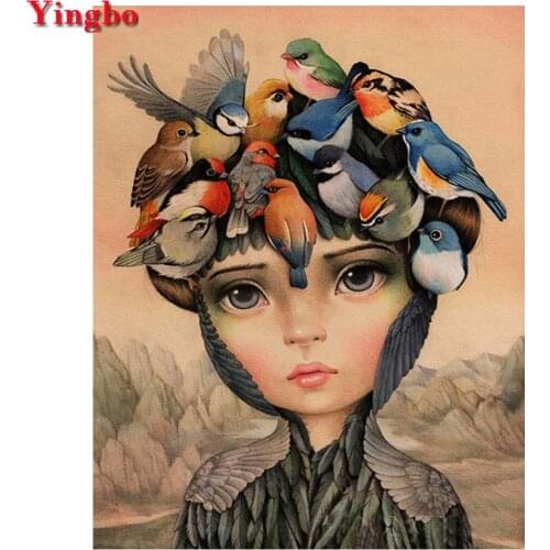 5D DIY Diamond Painting Full square round mosaic Diamond Embroidery Animal Birds & Girl Cartoon Pattern Hobbies And Crafts