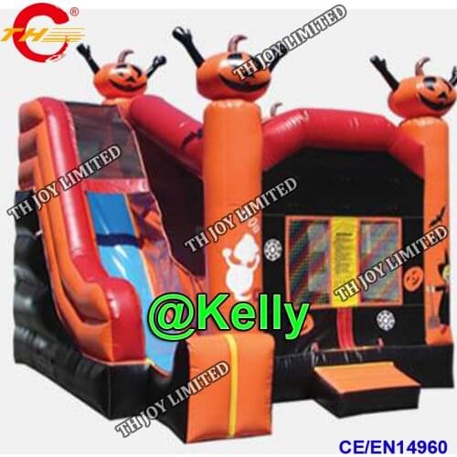 Free air shipping Halloween inflatable bounce house, cheap inflatable bouncer castle durable inflatable bouncer combo with slide