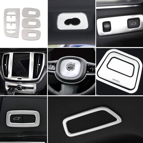 For Volvo XC60 2018-2020 Car Center Console Rear Trunk Steering Wheel Headlight Window Lift Switch Panel Roof Hook Frame Trim