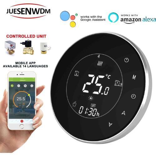 EU Round google home control Smart home WIFI NO/NC thermostatsfor floor heating 3A