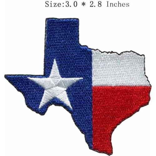 The state 3.0"wide embroidery patch for seed/big star/country